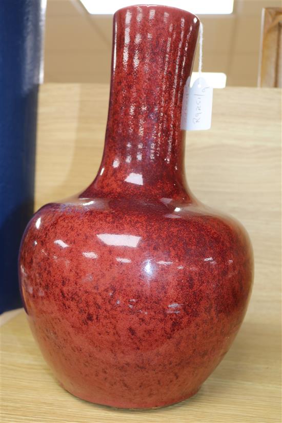 A 19th century Chinese sang de boeuf vase H.35.5cm